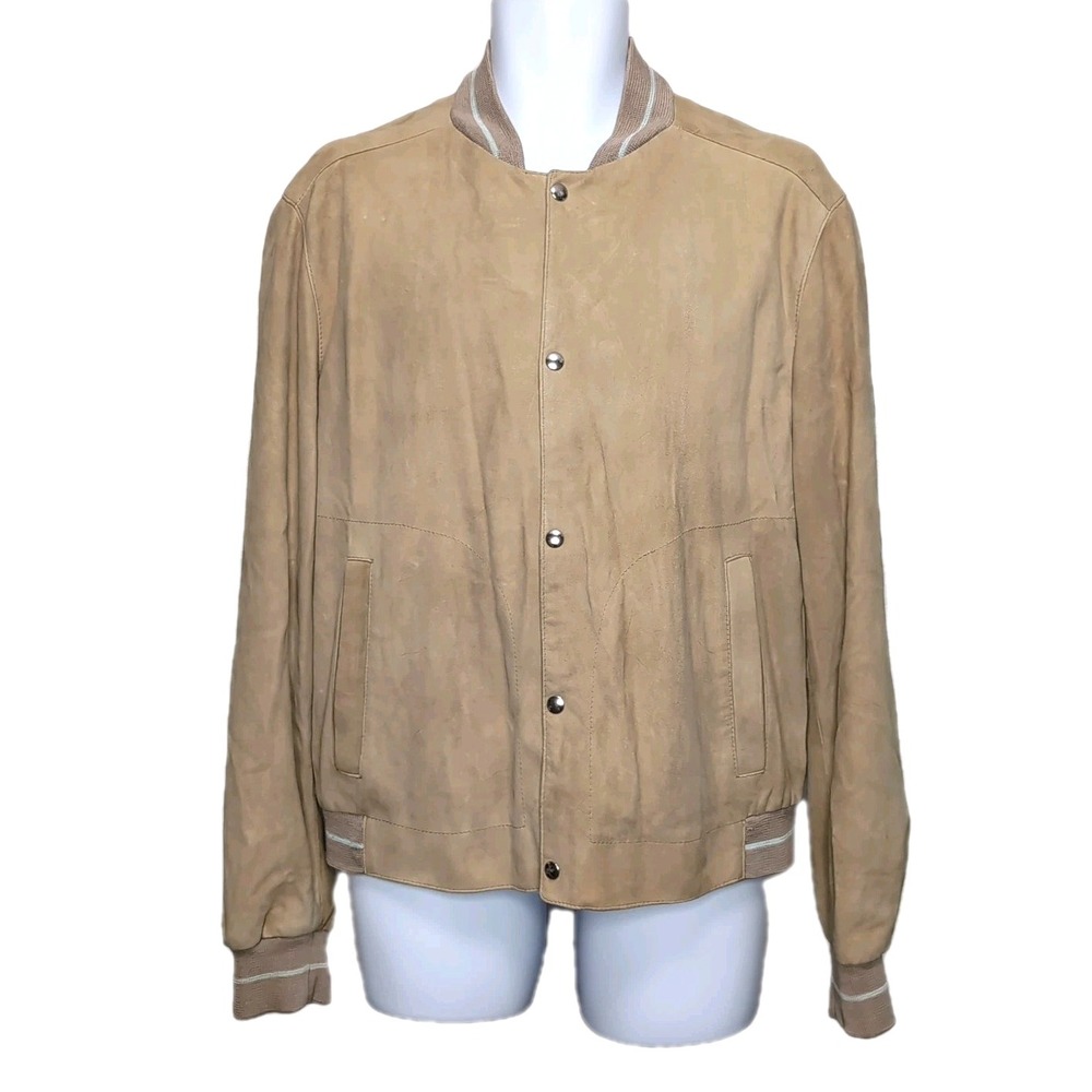 Vtg 90s-Y2K Massimo Rebecchi Suede‎ Leather Bomber Jacket Mens 40 M Italy READ